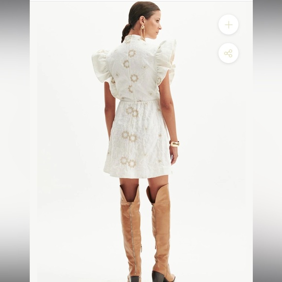 New Amarante Do Brasil White Embroidered Cutout Mini Dress - Picture 2 of 8